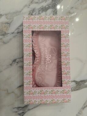 LoveShackFancy pink floral eye mask